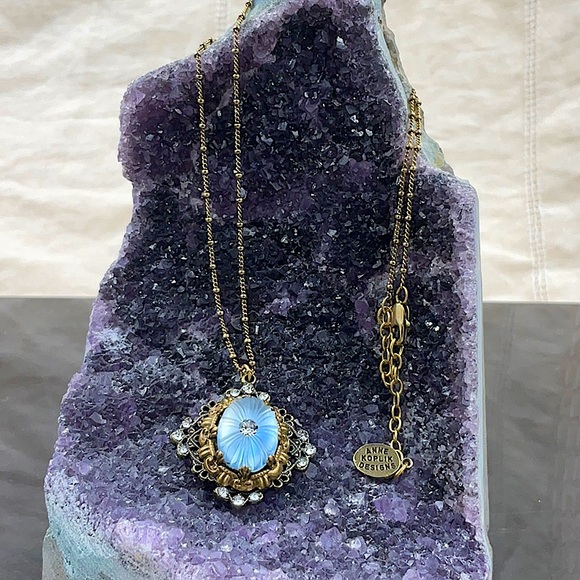 Vtg.Anne Koplik 18” Gold Necklace With Pendant - Picture 10 of 12